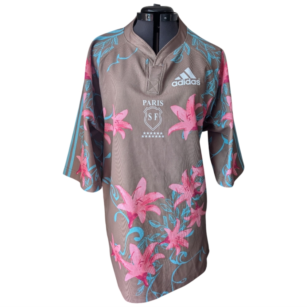Adidas Rugby Pink and Blue Floral Design